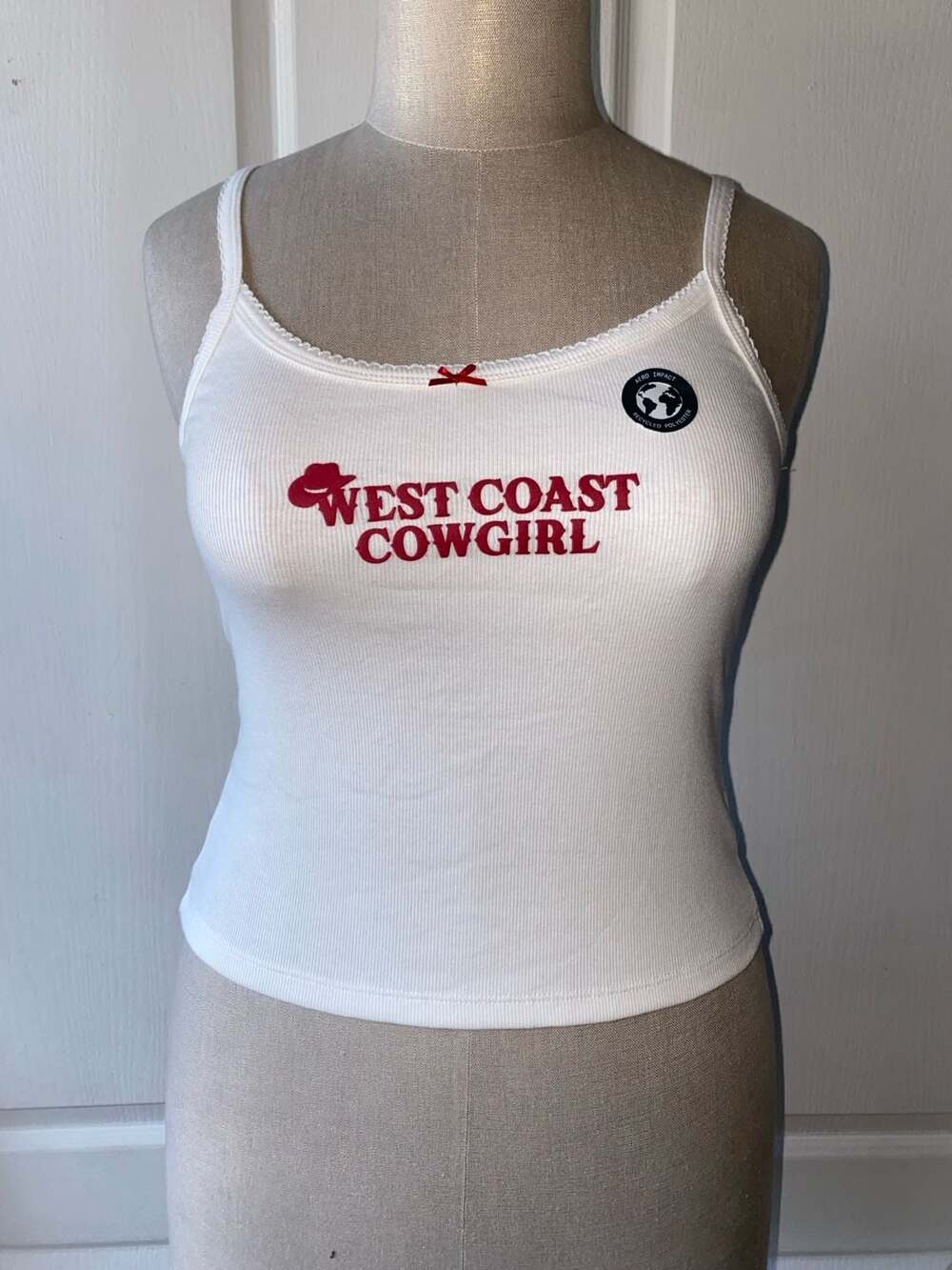 Aeropostale Seriously Soft West Coast Cowgirl Graphic Ribbed Cami Tank Top